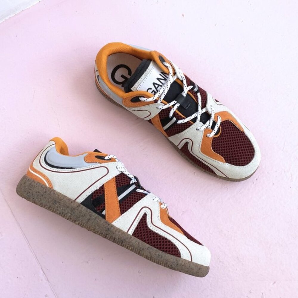Ganni Sporty Mix Retrp Sneakers Egret EU Size 36